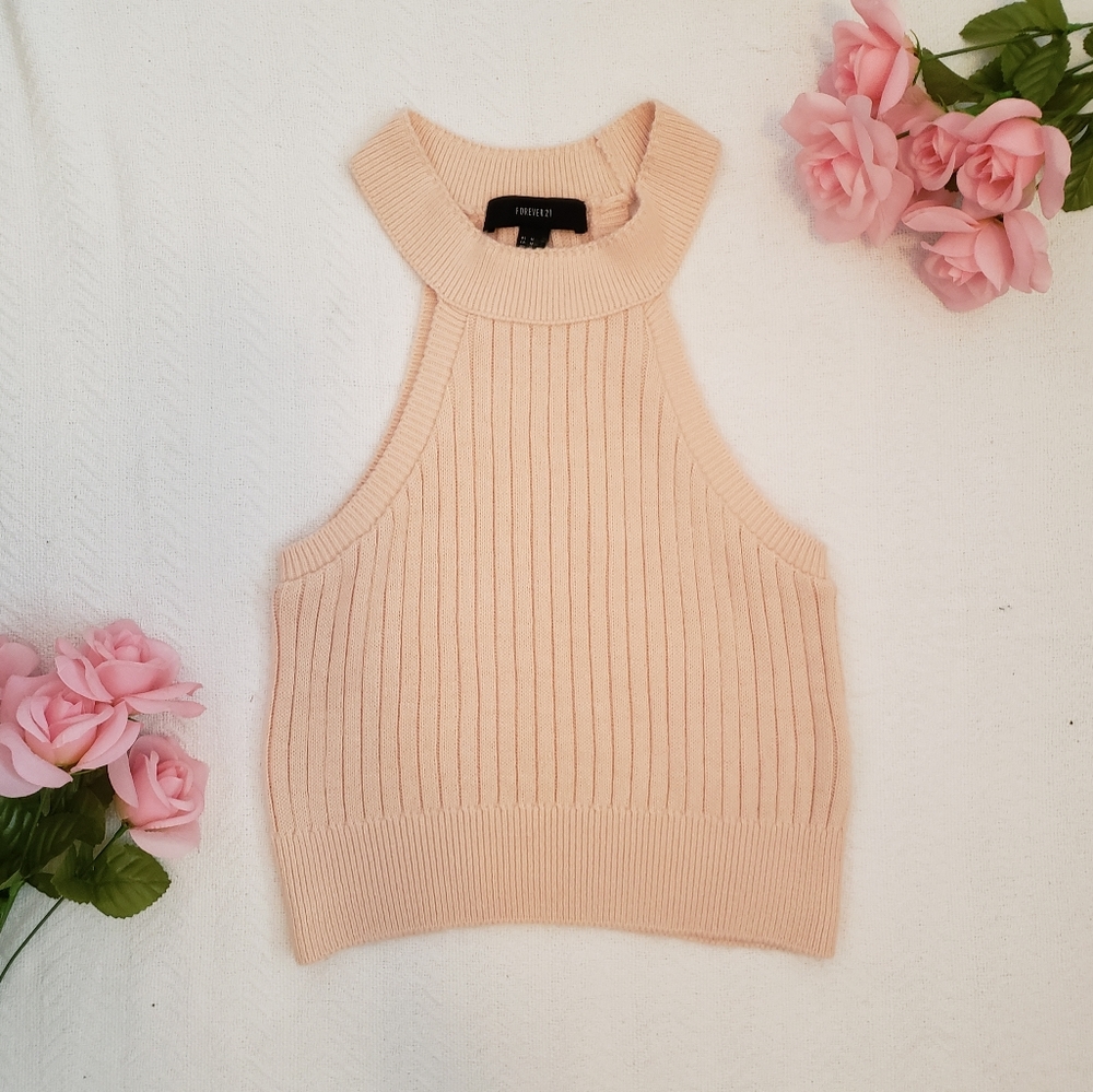 Forever 21 Ribbed Sweater Halter Top